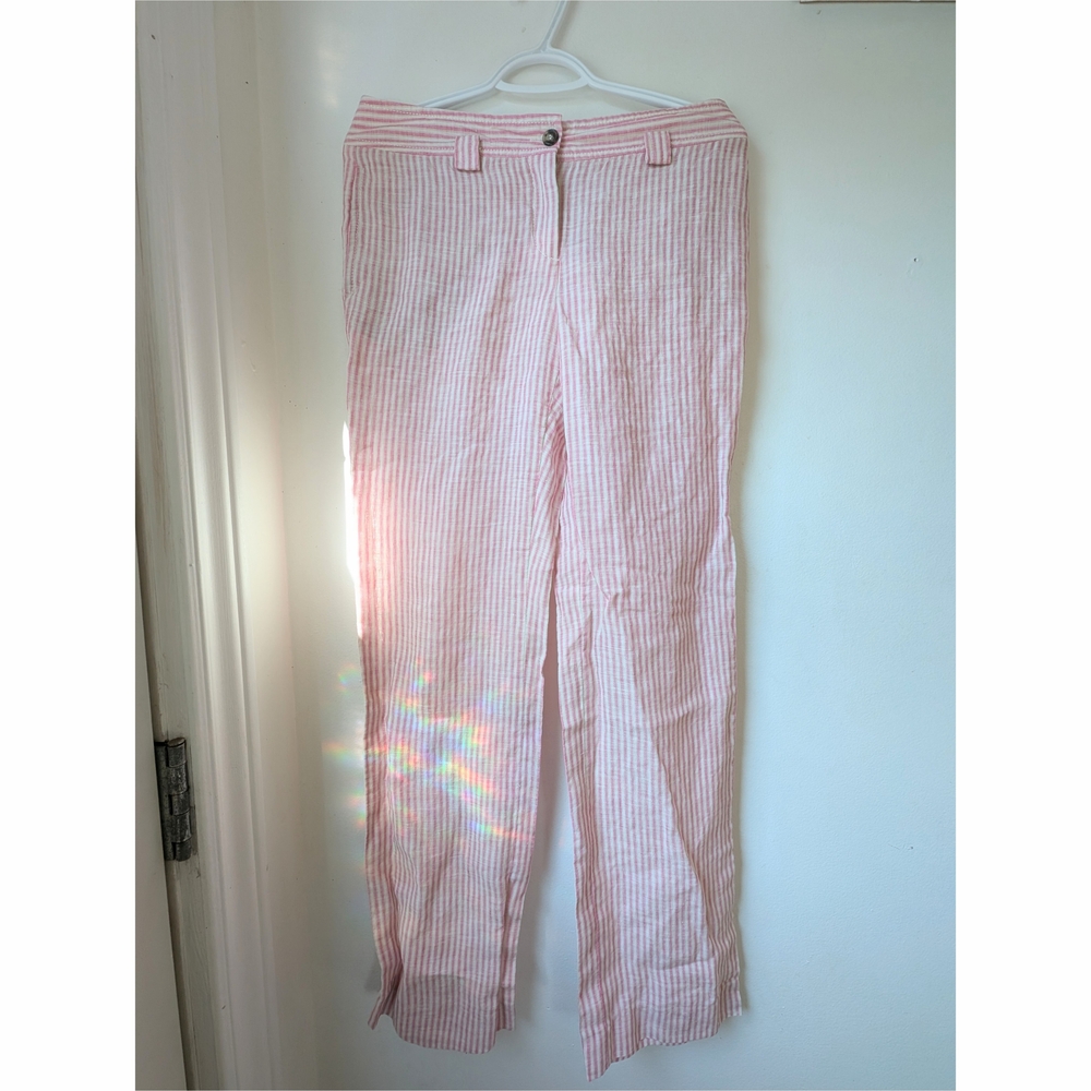 Faconnable Pink and White Striped Pants
